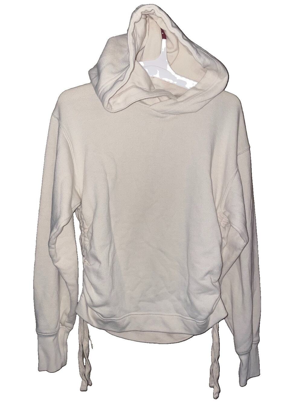 Women’s Aerie Cream Colored Hooded Sweatshirt W/ Scrunch Sides Sz XXS